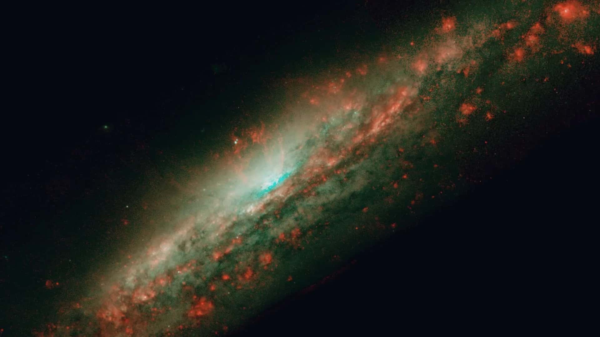 Hubble Uzay Teleskobu ile görüntülenen galaksi NGC 3079 (NASA, STScI)