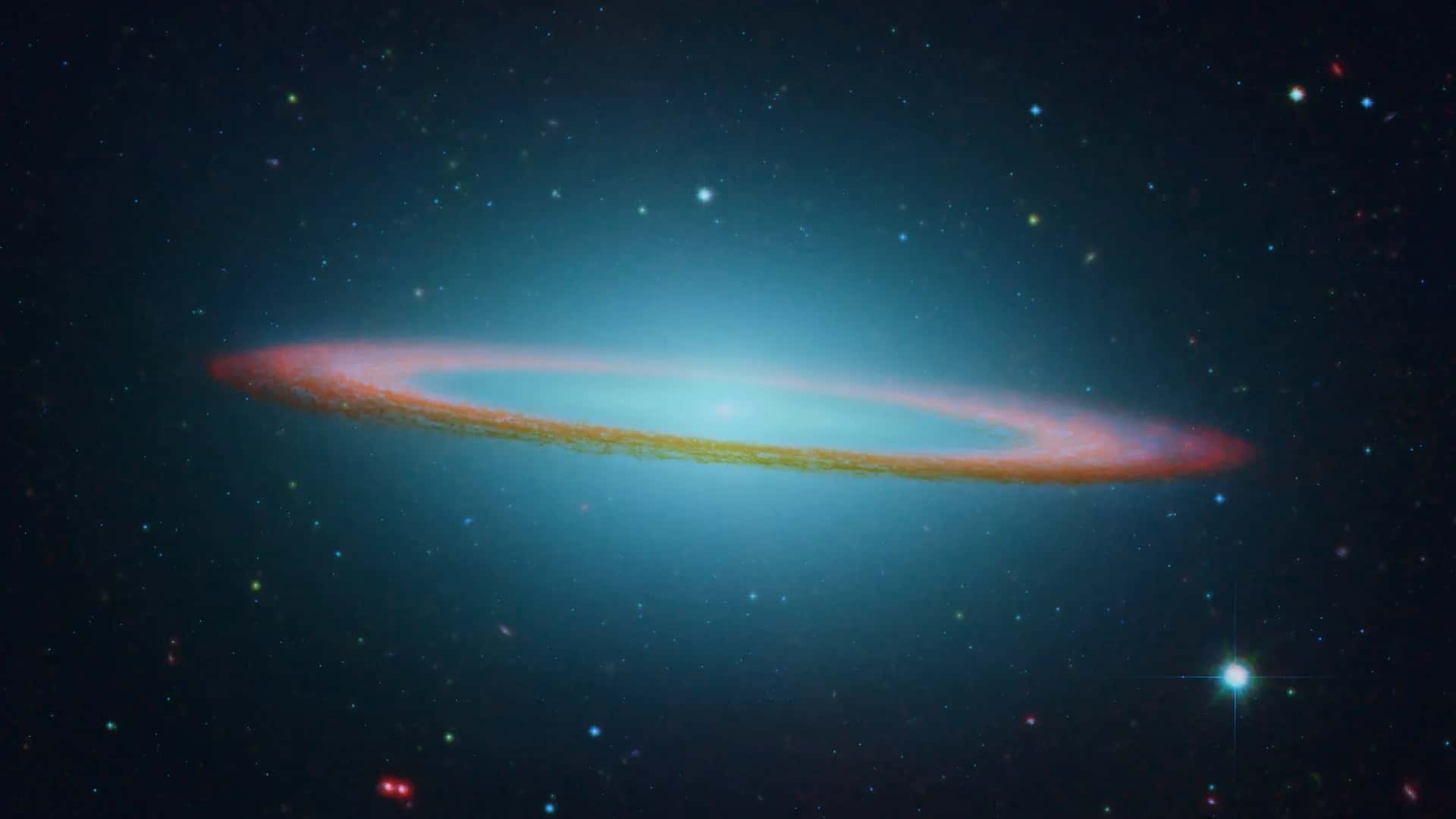 Hubble Uzay Teleskobu ile görüntülenen Sombrero Galaksisi (NASA)