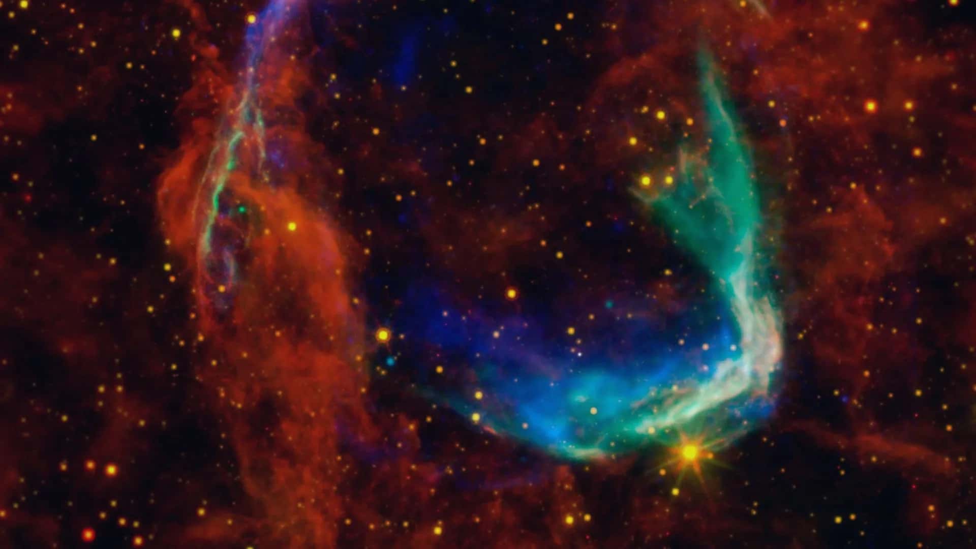 Chandra ve Spitzer verileriyle oluşturulan süpernova kalıntısı RCW 86 görüntüsü (NASA, ESA, JPL-Caltech, CXC, SAO)